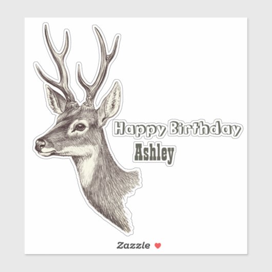 Aangepaste 'Birthday Deer' Sticker (Vel)