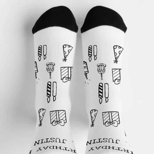 Aangepaste Birthday Doodle art Sokken (Top)