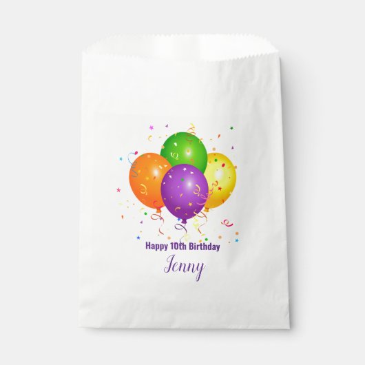 Aangepaste 'Birthday Favor Bag' met ballonnen Bedankzakje (Voorkant)