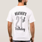 Aangepaste 'Birthday'-groep of 'Squad Grey' T-shirt (Achterkant)