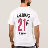 Aangepaste 'Birthday'-groep of 'Squad Pink' T-shirt (Achterkant)