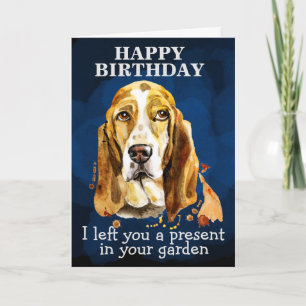 Aangepaste 'Birthday'-Kaart uit je Basset Hound Bedankkaart