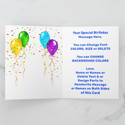 Aangepaste 'Birthday'-kaarten op leeftijd, groot o Kaart (Binnen)