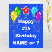 Aangepaste 'Birthday'-kaarten op leeftijd, groot o Kaart (Gele Bloem)