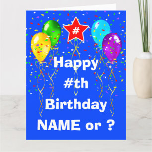 Aangepaste 'Birthday'-kaarten op leeftijd, groot o Kaart