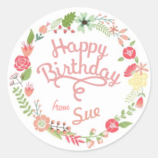 Aangepaste 'Birthday'-Label stickers (Voorkant)