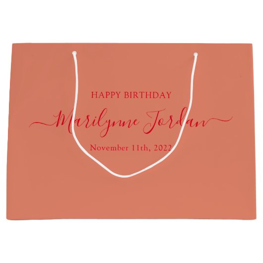 Aangepaste Birthday Large Gift Bag Groot Cadeauzakje (Voorkant)