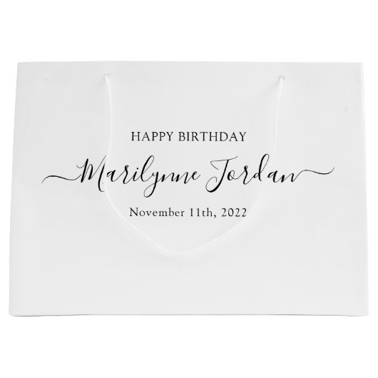 Aangepaste Birthday Large Gift Bag Groot Cadeauzakje (Voorkant)