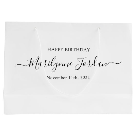 Aangepaste Birthday Large Gift Bag Groot Cadeauzakje (Achterkant)