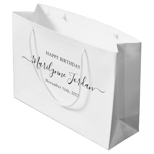 Aangepaste Birthday Large Gift Bag Groot Cadeauzakje (Achterkant Gekanteld)