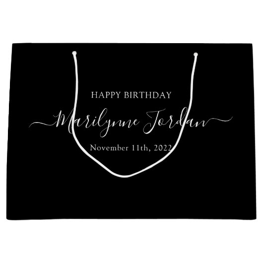 Aangepaste Birthday Large Gift Bag Groot Cadeauzakje (Voorkant)