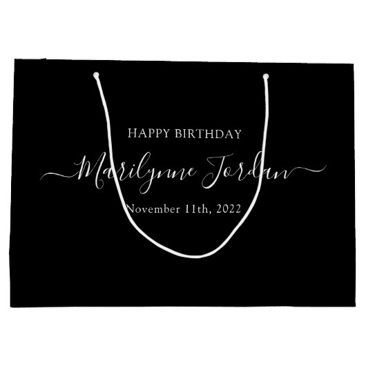 Aangepaste Birthday Large Gift Bag Groot Cadeauzakje (Achterkant)