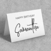 Aangepaste Birthday Monogram naam Calligrafie Kaart