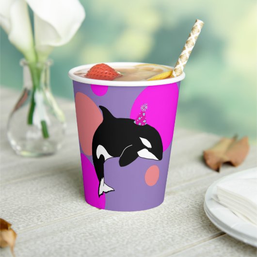 Aangepaste Birthday Orca Killer Whale Papieren Bekers (Insitu)
