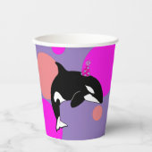 Aangepaste Birthday Orca Killer Whale Papieren Bekers (Voorkant)