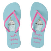 Aangepaste Birthday Party Cake Cupcake Candle Teenslippers (Voetbed)