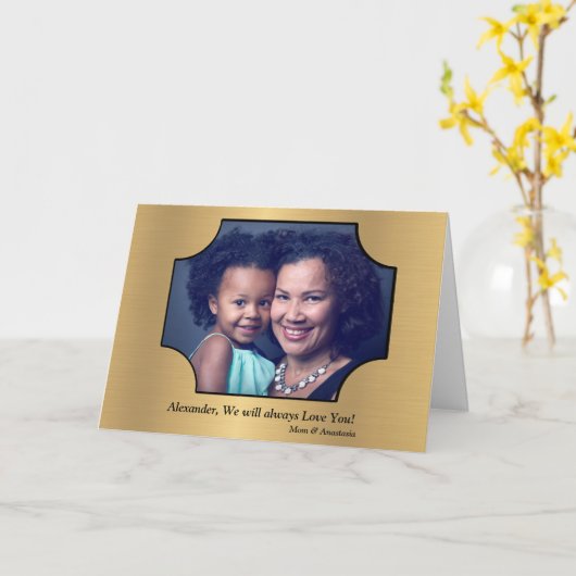 Aangepaste Birthday Photo Personalize Card Kaart (Gele Bloem)