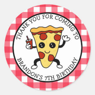 Aangepaste Birthday Pizza Classic Round Sticker