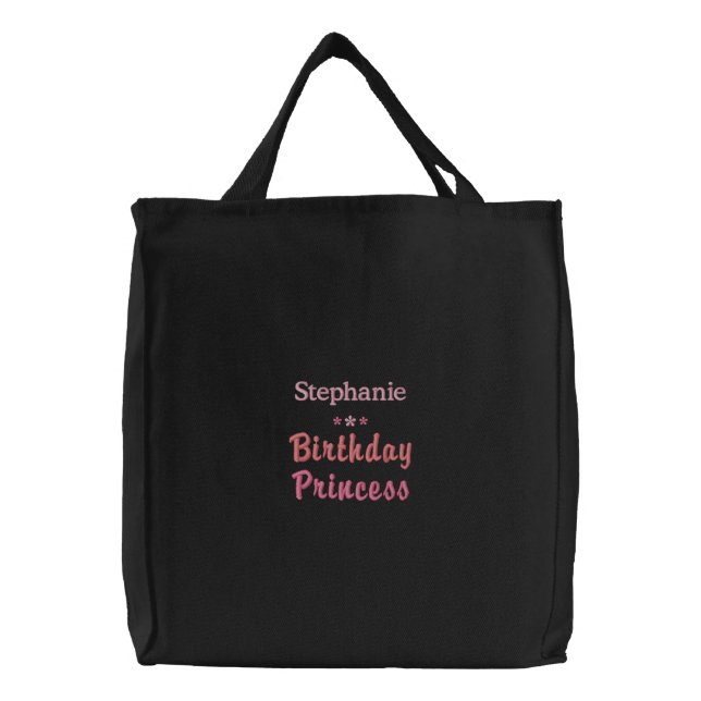 Aangepaste Birthday prinses Embroided Bag Geborduurde Draagtas (Voorkant)