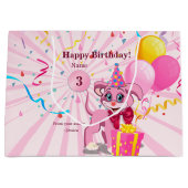 Aangepaste Birthday Puppy Cartoon Groot Cadeauzakje (Voorkant)