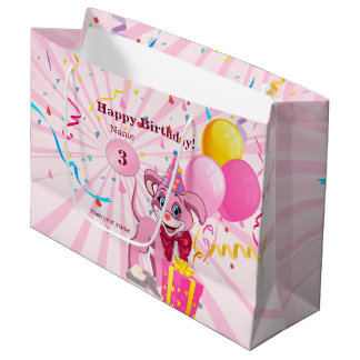 Aangepaste Birthday Puppy Cartoon Groot Cadeauzakje