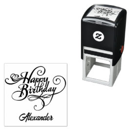 Aangepaste Birthday Self Inking Rubber Stamp Zelfinktende Stempel