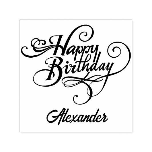 Aangepaste Birthday Self Inking Rubber Stamp Zelfinktende Stempel (Design)