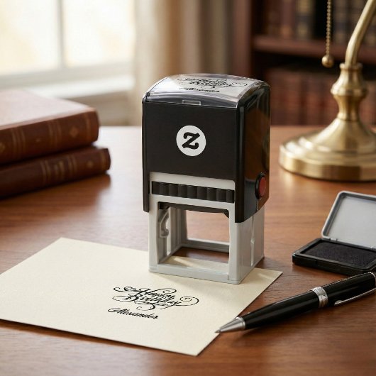 Aangepaste Birthday Self Inking Rubber Stamp Zelfinktende Stempel