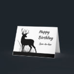 Aangepaste Birthday Son-in-law  Stag, Deer Kaart<br><div class="desc">Happy Birthday Son-in-law  Stag,  Deer Animal,  Wildlife,  Natuur past deze kaart aan of personaliseert deze met uw eigen vers of verwijdert de binnenkant.</div>