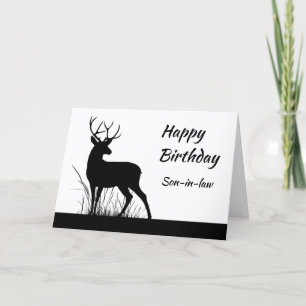 Aangepaste Birthday Son-in-law  Stag, Deer Kaart