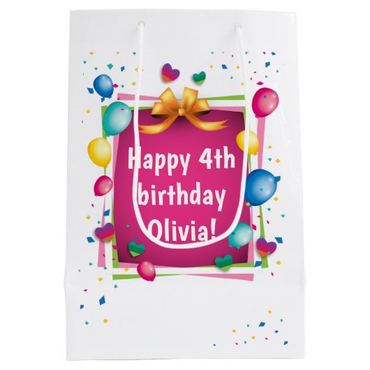 Aangepaste Birthday-tas Medium Cadeauzakje (Achterkant)