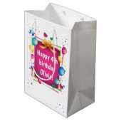 Aangepaste Birthday-tas Medium Cadeauzakje (Achterkant Gekanteld)