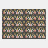 Aangepaste 'Birthday'-verlooppapier, zwart en goud Inpakpapier Vel (Voorkant 2)