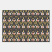 Aangepaste 'Birthday'-verlooppapier, zwart en goud Inpakpapier Vel (Voorkant)