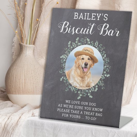 Aangepaste Biscuit Bar Pet Photo Dog Weddenschap Reclamebord Met Voetstuk