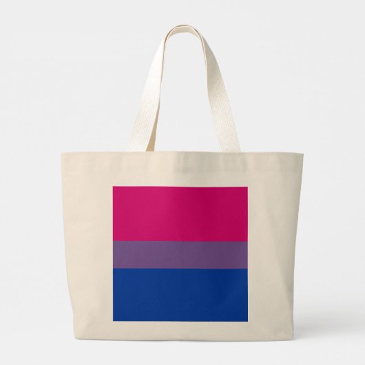 Aangepaste biseksualiteit vlag Drawstring Grote Tote Bag (Achterkant)