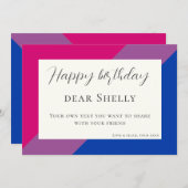 Aangepaste biseksuele vlag verjaardag felicitatie  feestdagenkaart (Voorkant / Achterkant)