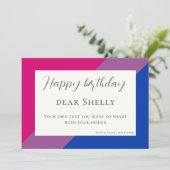 Aangepaste biseksuele vlag verjaardag felicitatie  feestdagenkaart (Staand voorkant)