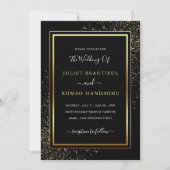 Aangepaste Black and Gold Wedding Invitation Sjabl (Voorkant)