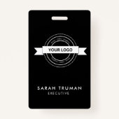 Aangepaste Black Business Employee Kaart Modern Badge (Voorkant)