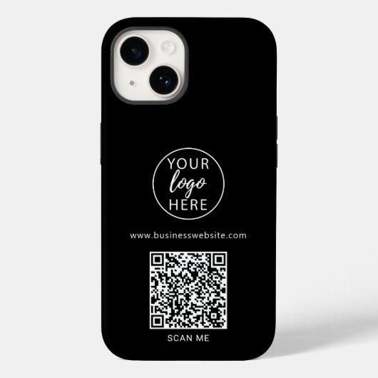 Aangepaste Black Business QR-code Case-Mate iPhone Case (Achterkant)