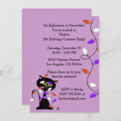 Aangepaste Black Cat verjaardagsfeestje uitnodigin Kaart (Voorkant / Achterkant)