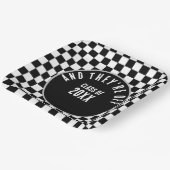 Aangepaste Black Checkered Graduation Party Papieren Bordje (Gebogen)