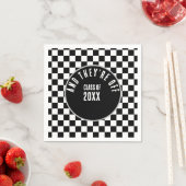 Aangepaste Black Checkered Graduation Party Servet (Insitu)