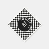 Aangepaste Black Checkered Graduation Party Servet (Hoek)