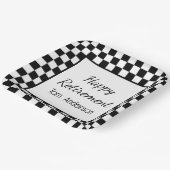 Aangepaste Black Checkered Pensioenpartij Papieren Bordje (Gebogen)