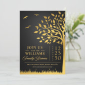 Aangepaste Black Gold Familie Reünie Uitnodiging (Staand voorkant)