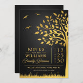 Aangepaste Black Gold Familie Reünie Uitnodiging (Voorkant / Achterkant)