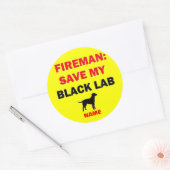 Aangepaste Black Lab brandveiligheid Ronde Sticker (Envelop)