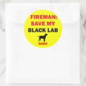 Aangepaste Black Lab brandveiligheid Ronde Sticker (Tas)